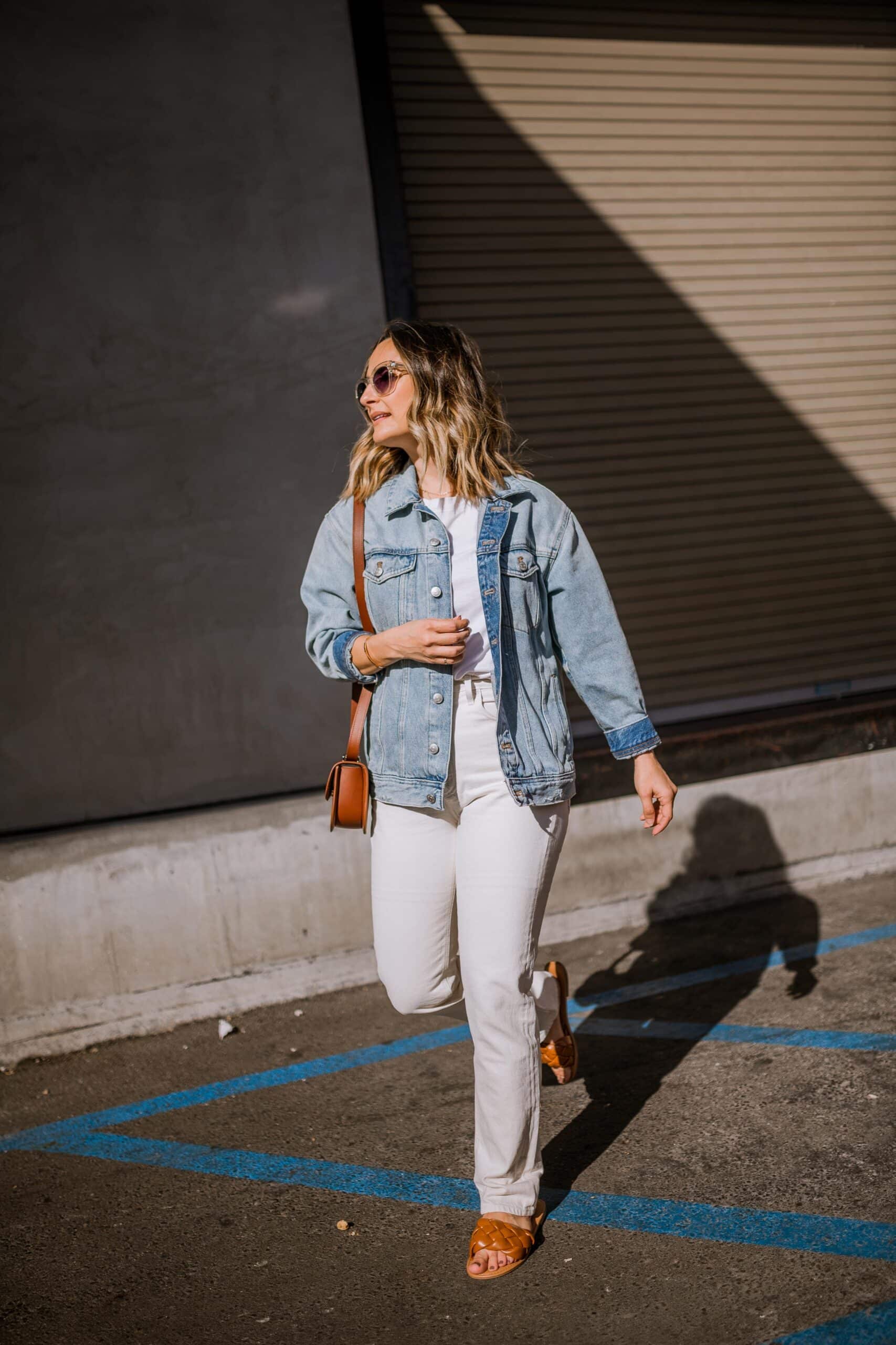 Denim Jacket Outfit Idea White | Charmed by Camille