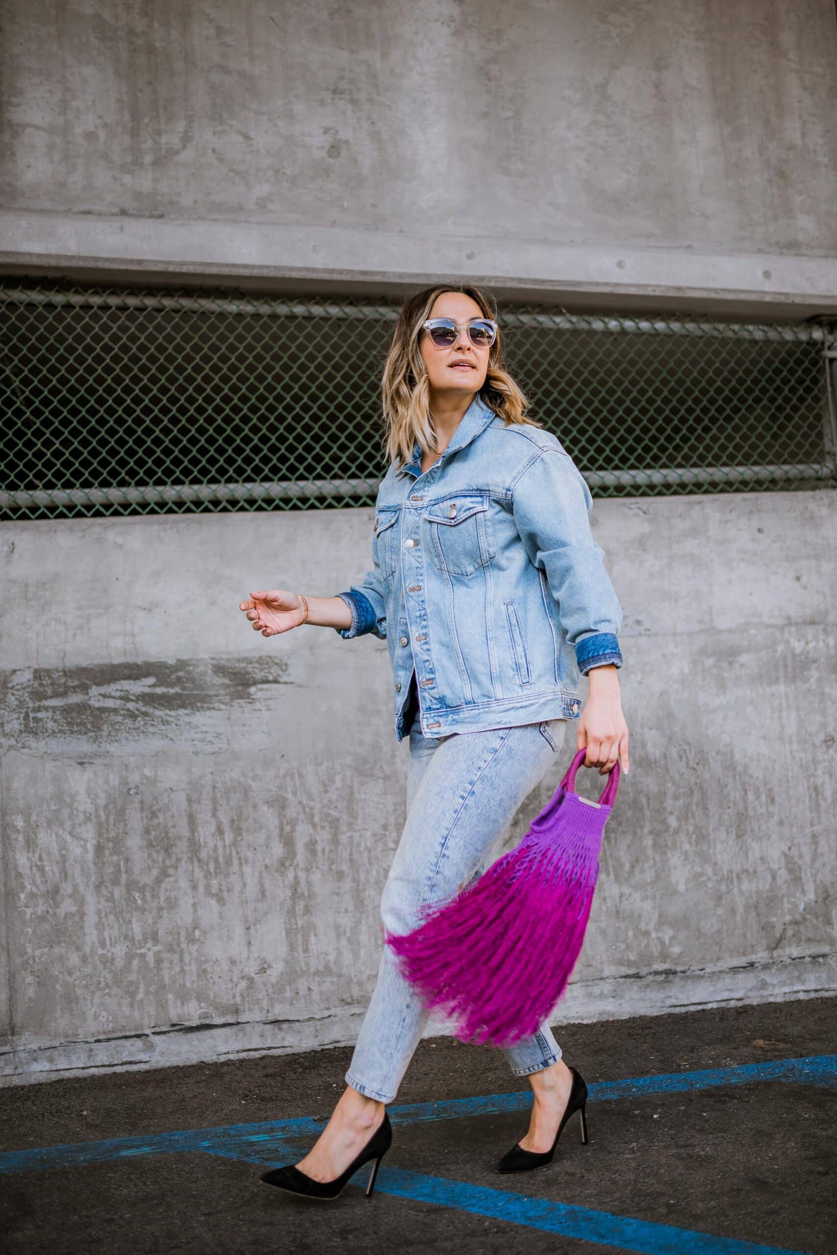 Denim on Denim Jacket Outfit Idea | Charmed by Camille