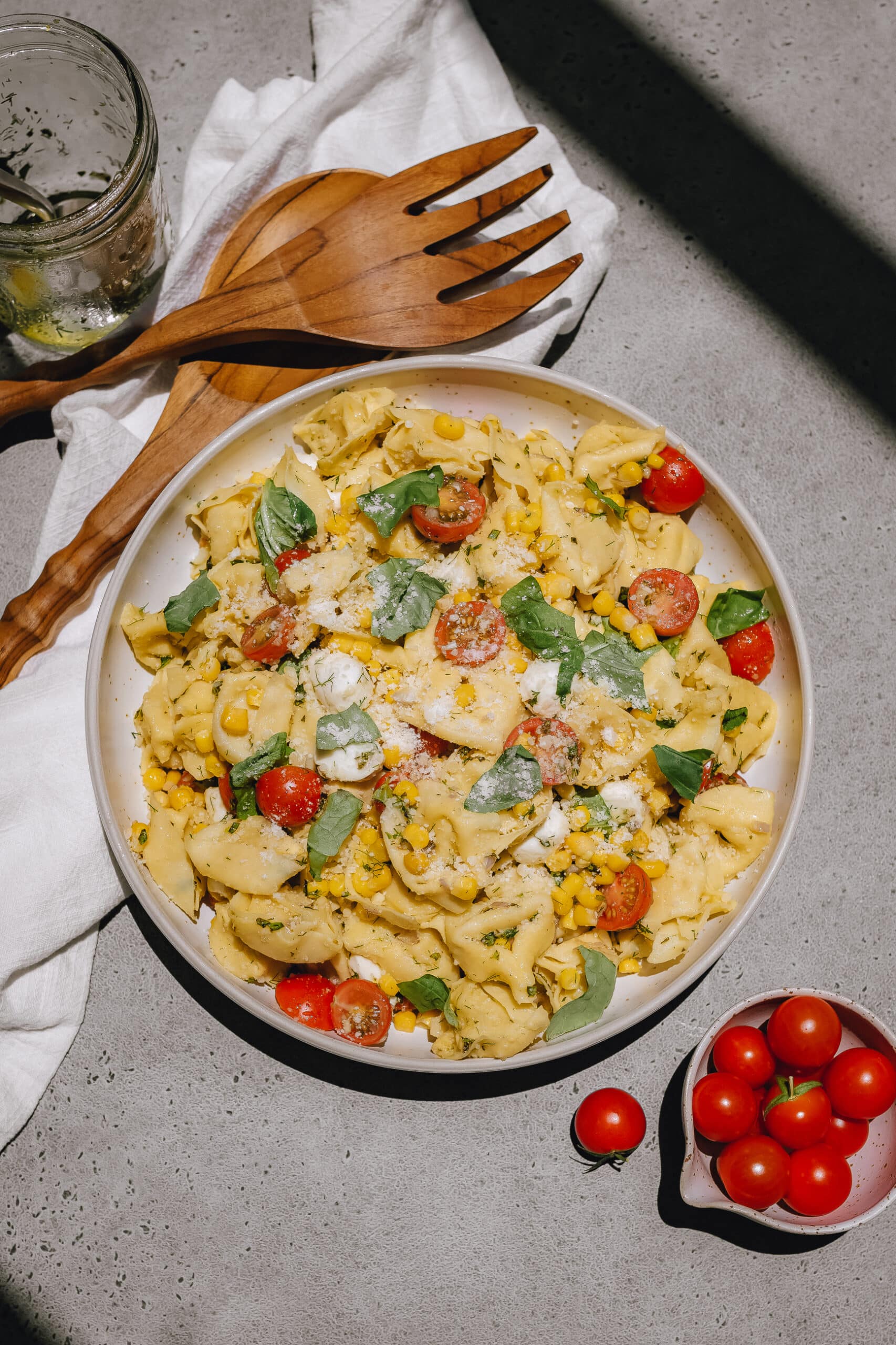 Summer Tortellini Salad with Herby Vinaigrette, Easy Weeknight Meal | Charmed by Camille