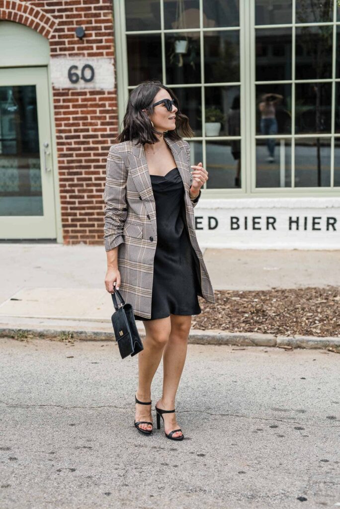 Plaid Blazer with a dress How to Style a Plaid Blazer with a dress for Fall