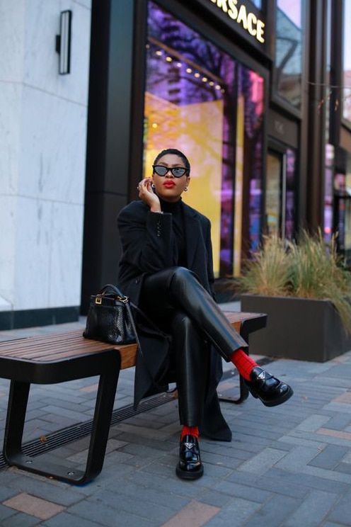Colorful Socks with Chunky Loafers