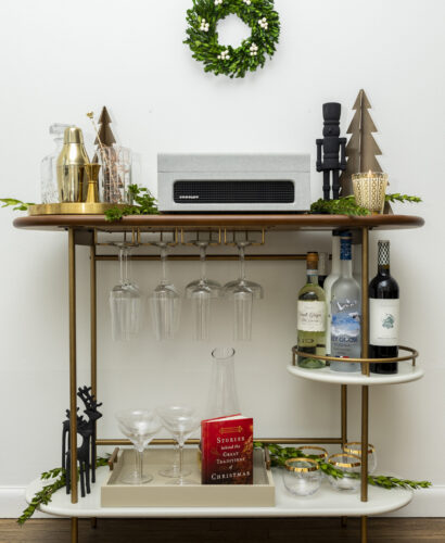 How to Decorate a Bar Cart for Christmas