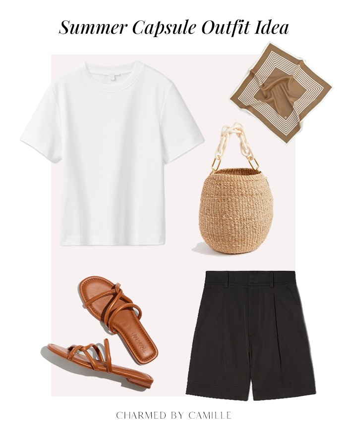 Summer black shorts outfit idea