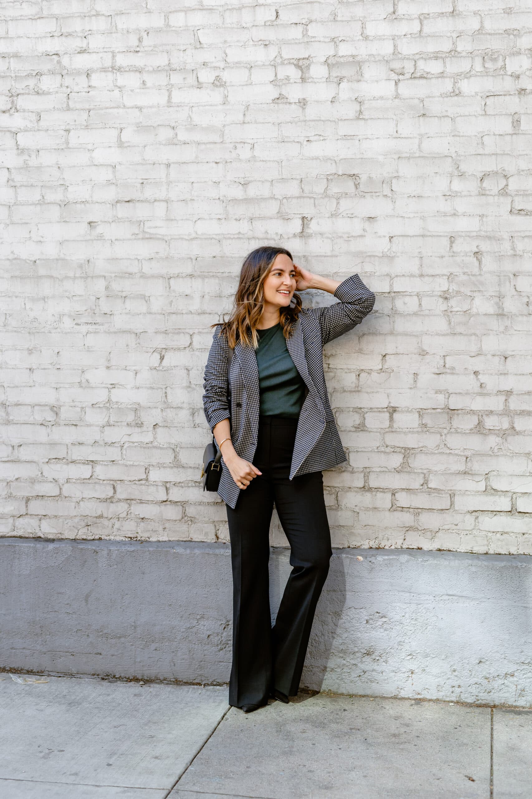 Plaid Blazer with Wide Leg Trousers how to style a blazer | charmed by camille