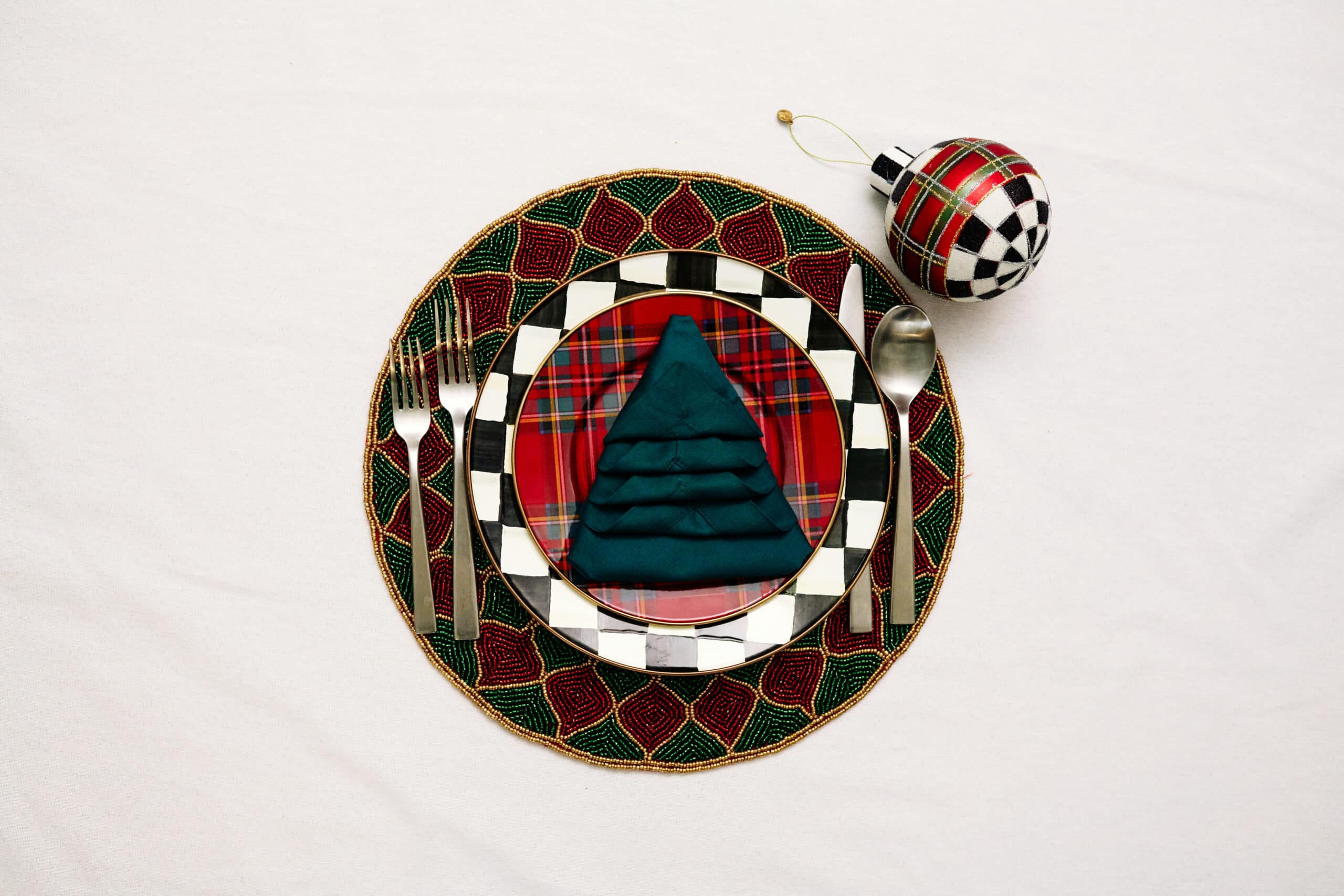 Christmas Tree Napkin Fold | Charmed by Camille