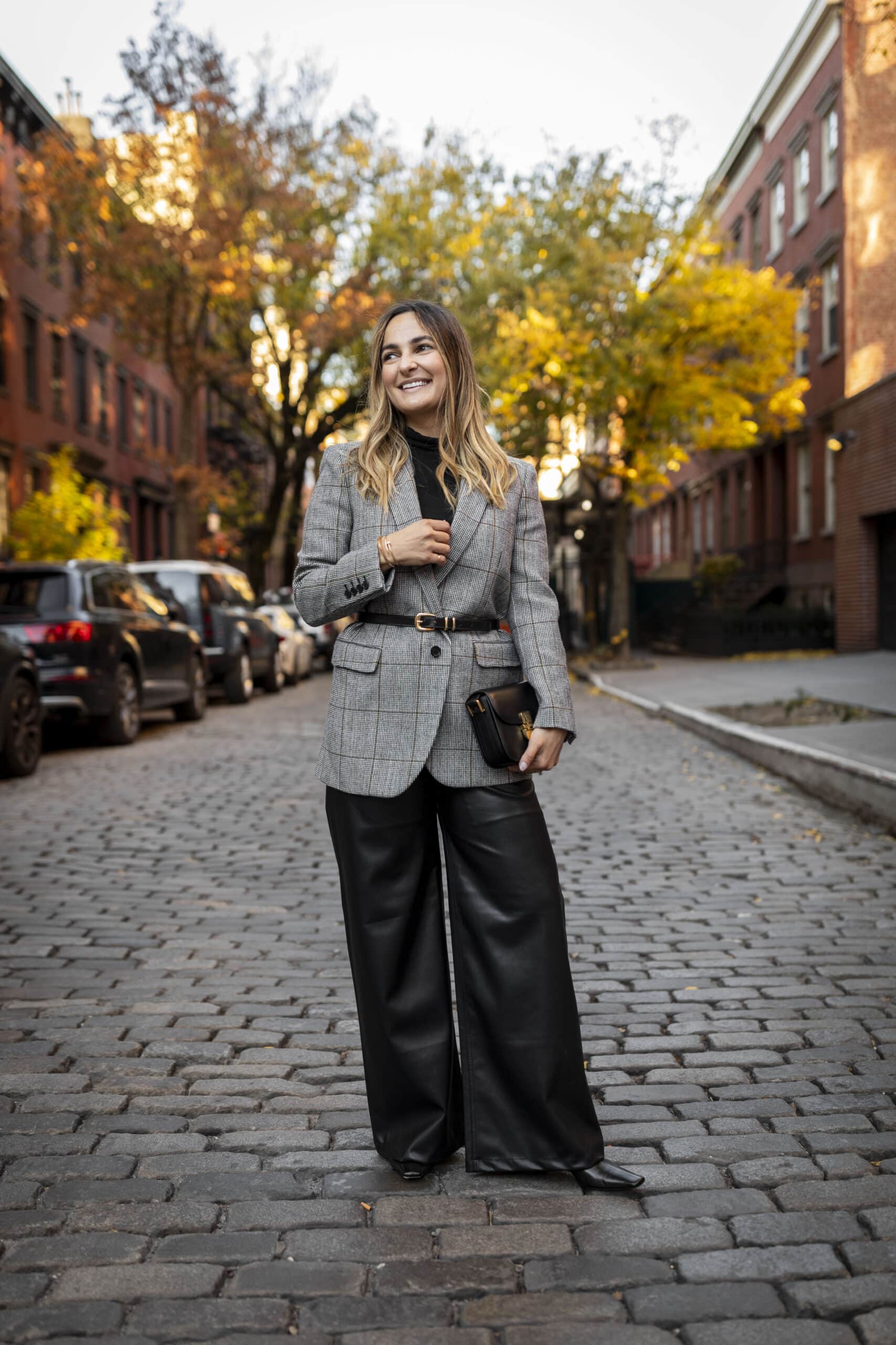 Wide Leg Leather Pants and a Blazer Wide Leg Leather Pants and a Blazer
