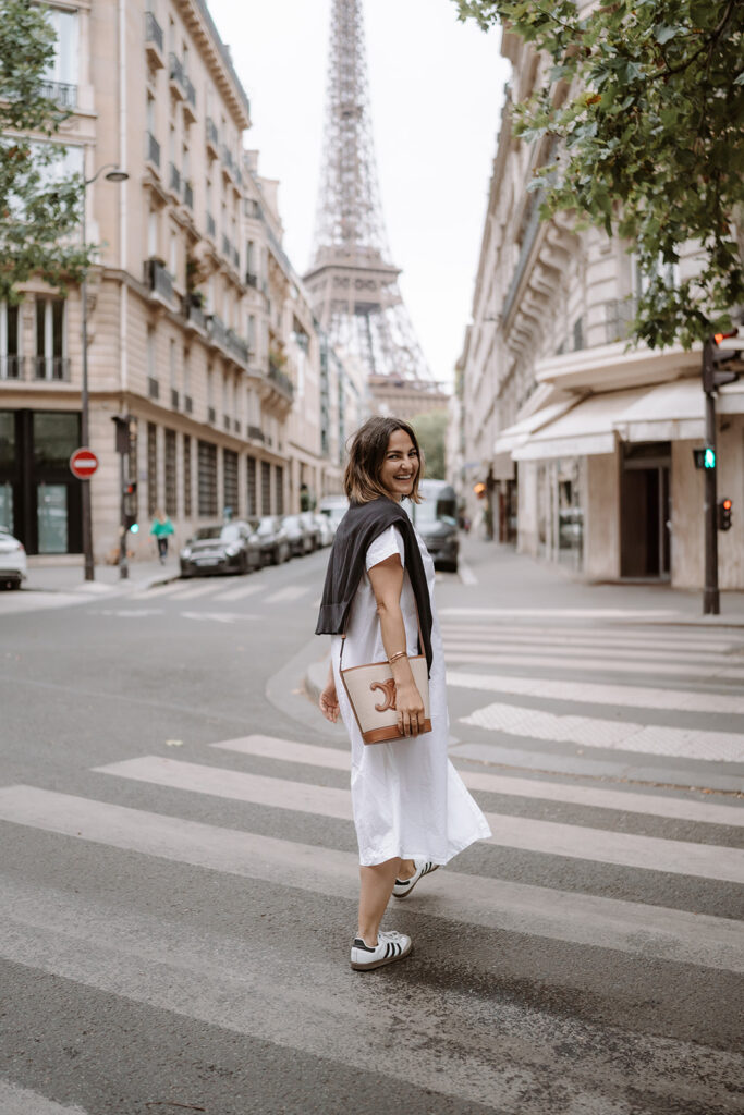 white dress and sneakers white dress and sneakers