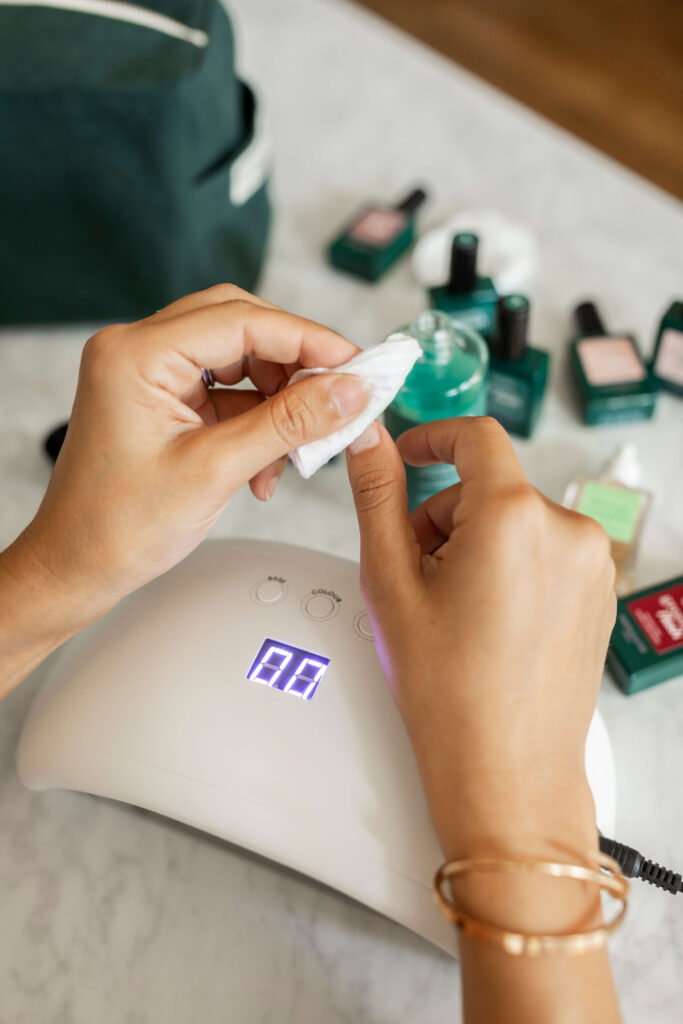 Charmed by Camille cleaning her nails with cotton 