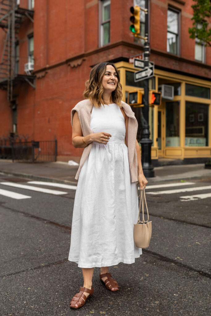 White Linen Dress Outfit