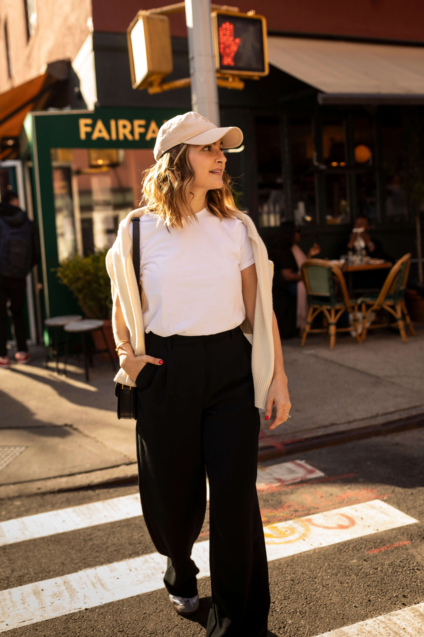 Wide Leg Trousers with White T-Shirt How to Style Wide Leg Trousers with Classic White T-Shirt