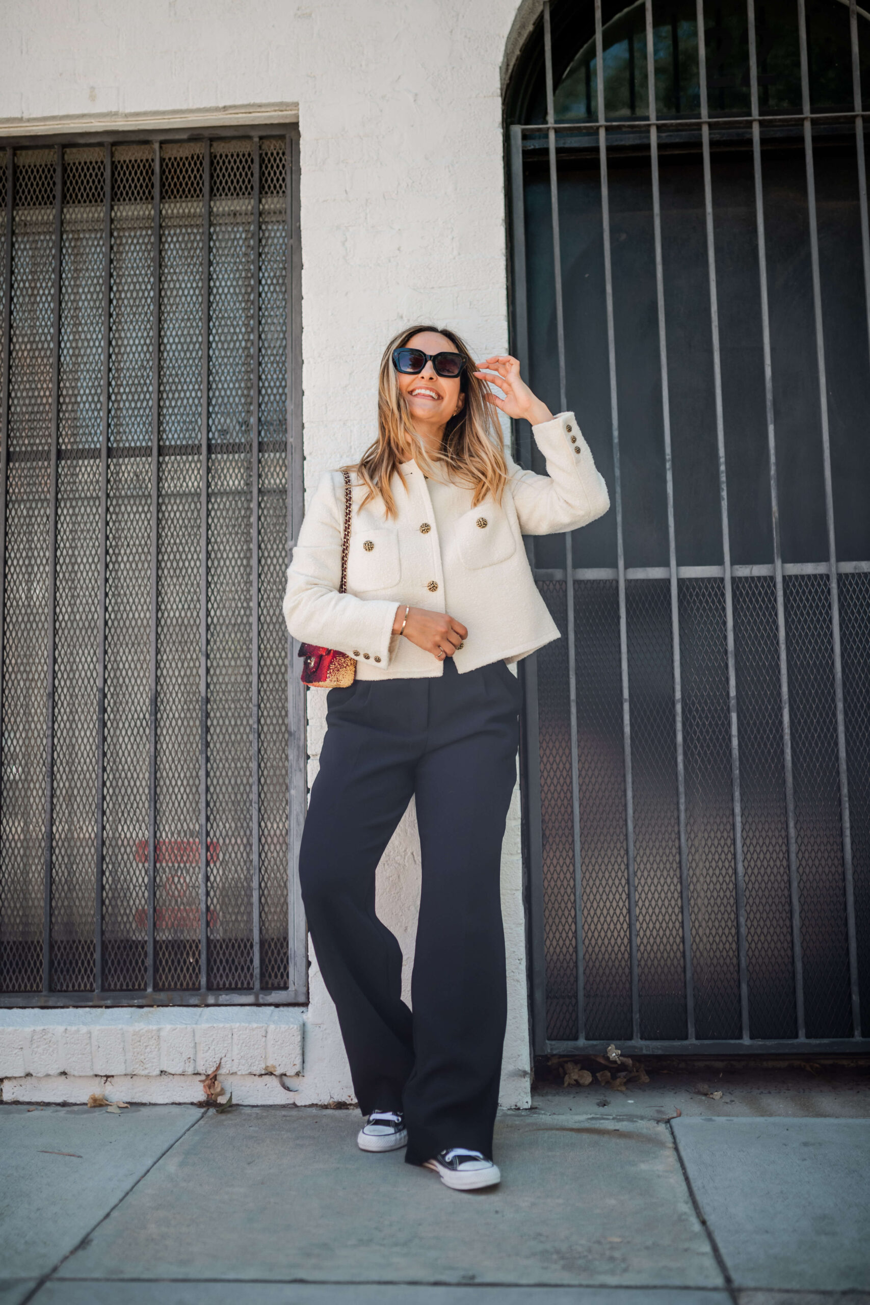 Tweed Jacket and Wide Leg Trousers Tweed Jacket and Wide Leg Trousers