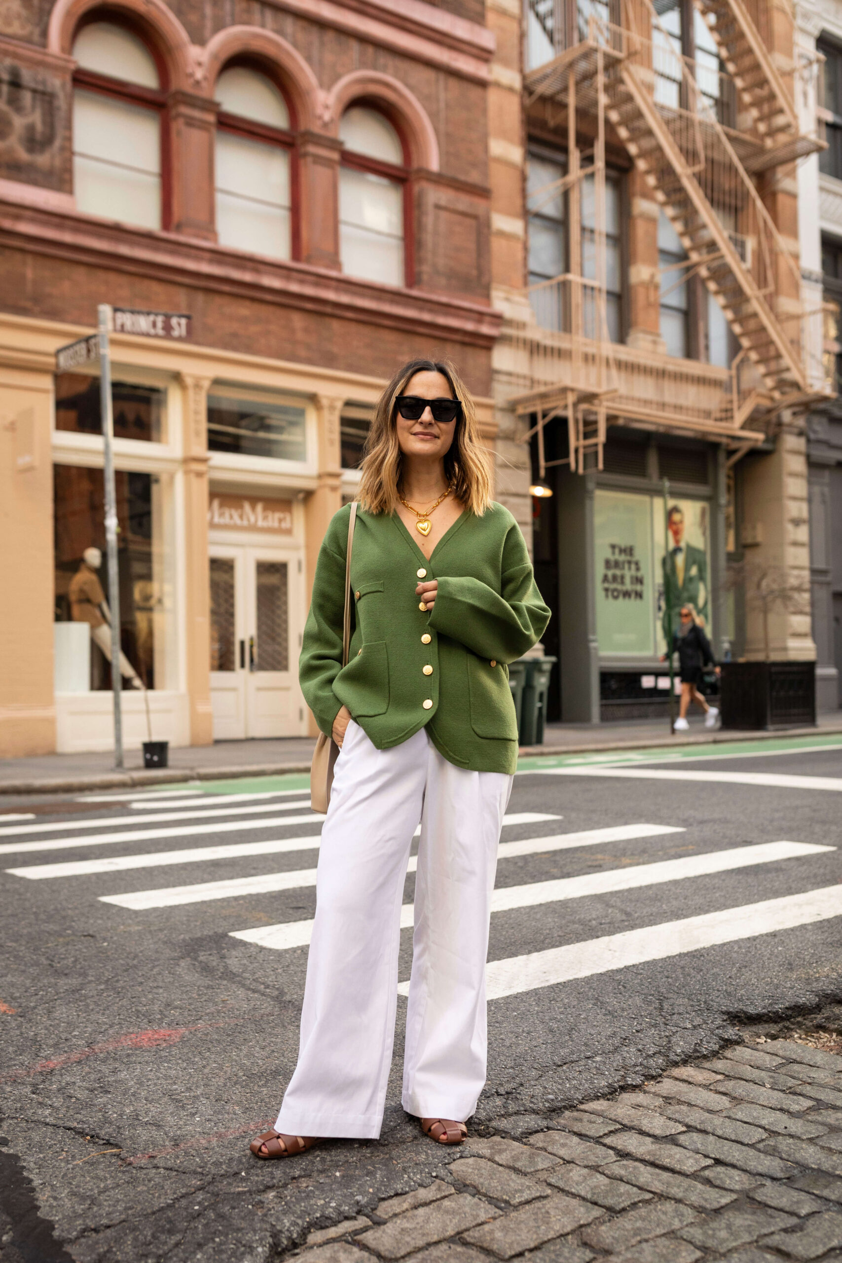 White Wide Leg Trousers Slouchy Sweater White Wide Leg Trousers and Slouchy Sweater
