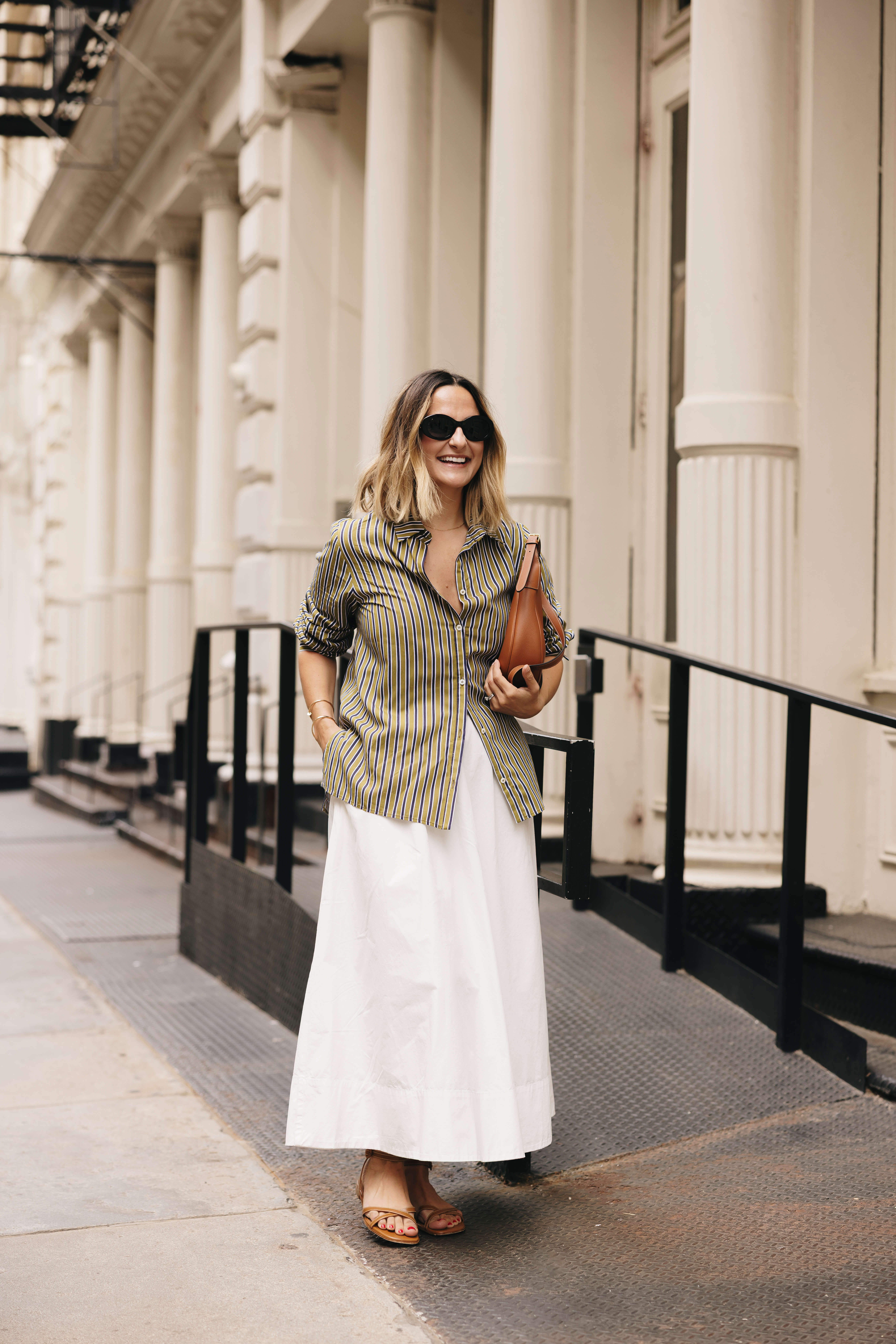 easy poplin skirt outfit