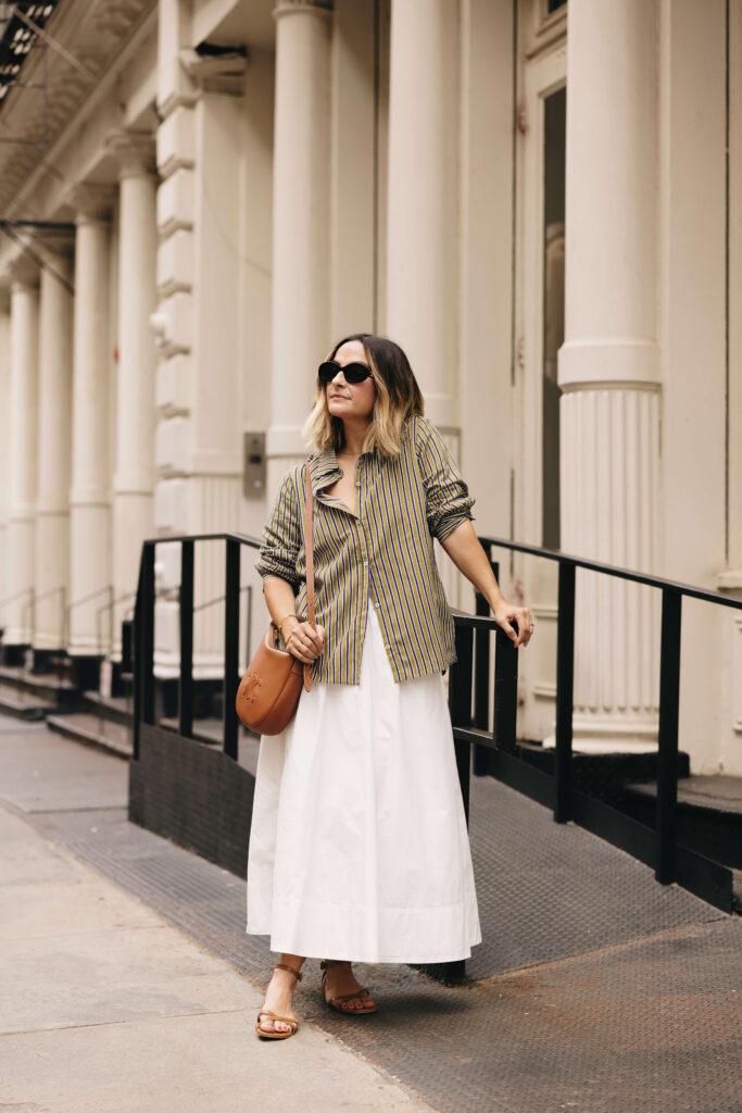 poplin skirt outfit