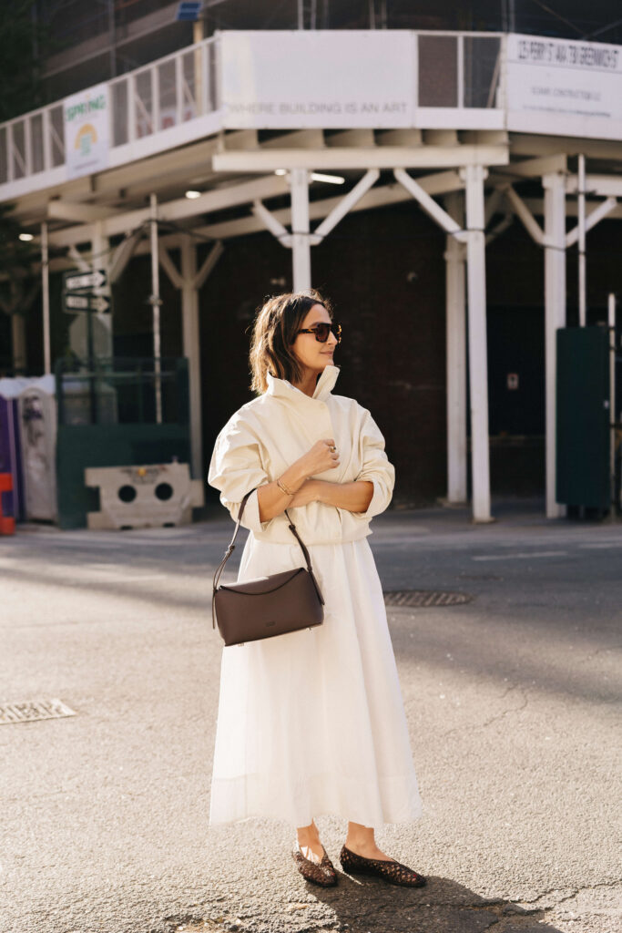Poplin Skirt and Nylon Jacket