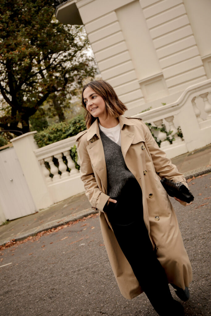 What to Wear in London in Fall: Trench Coat Outfit Idea