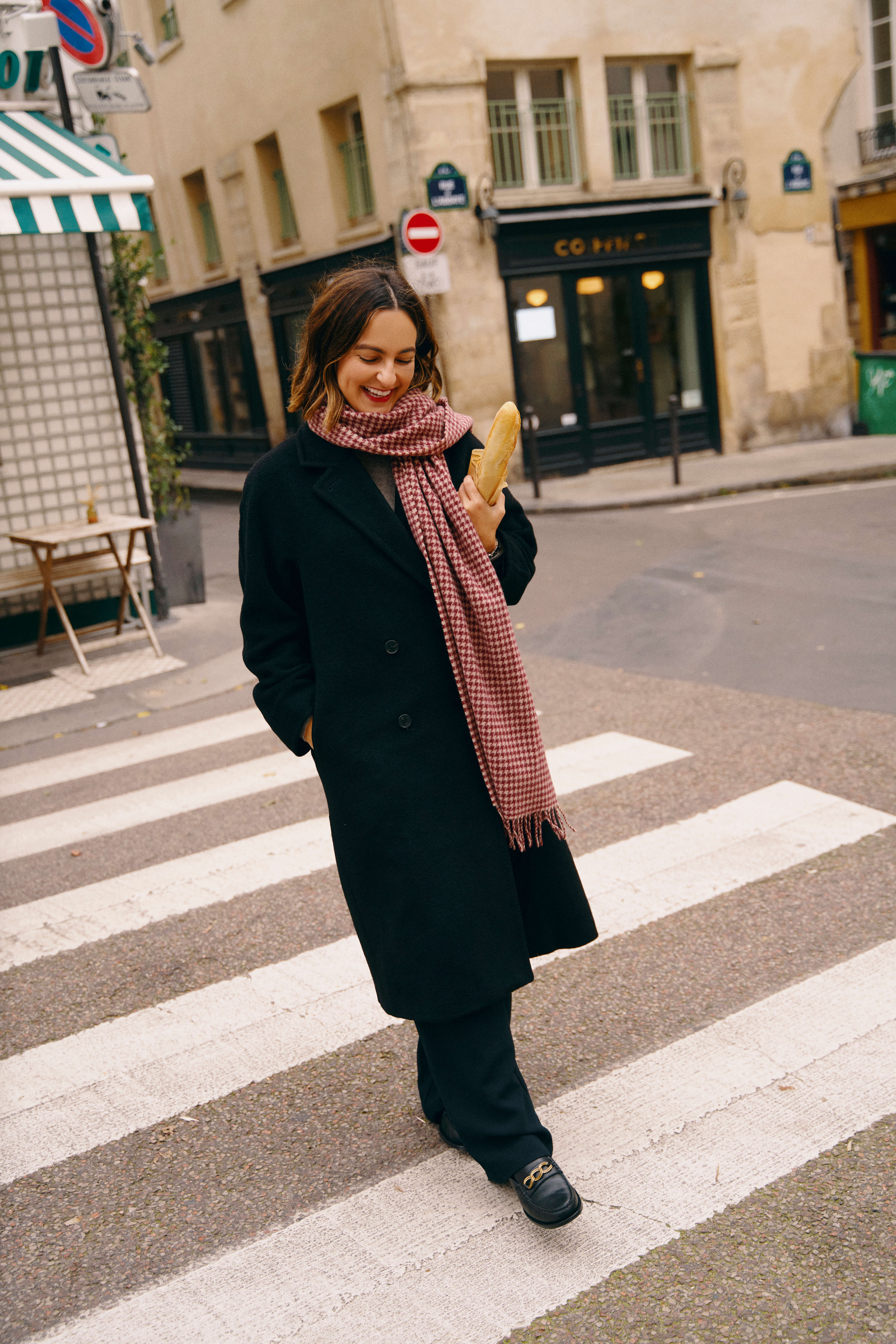 black trouser outfits for winter