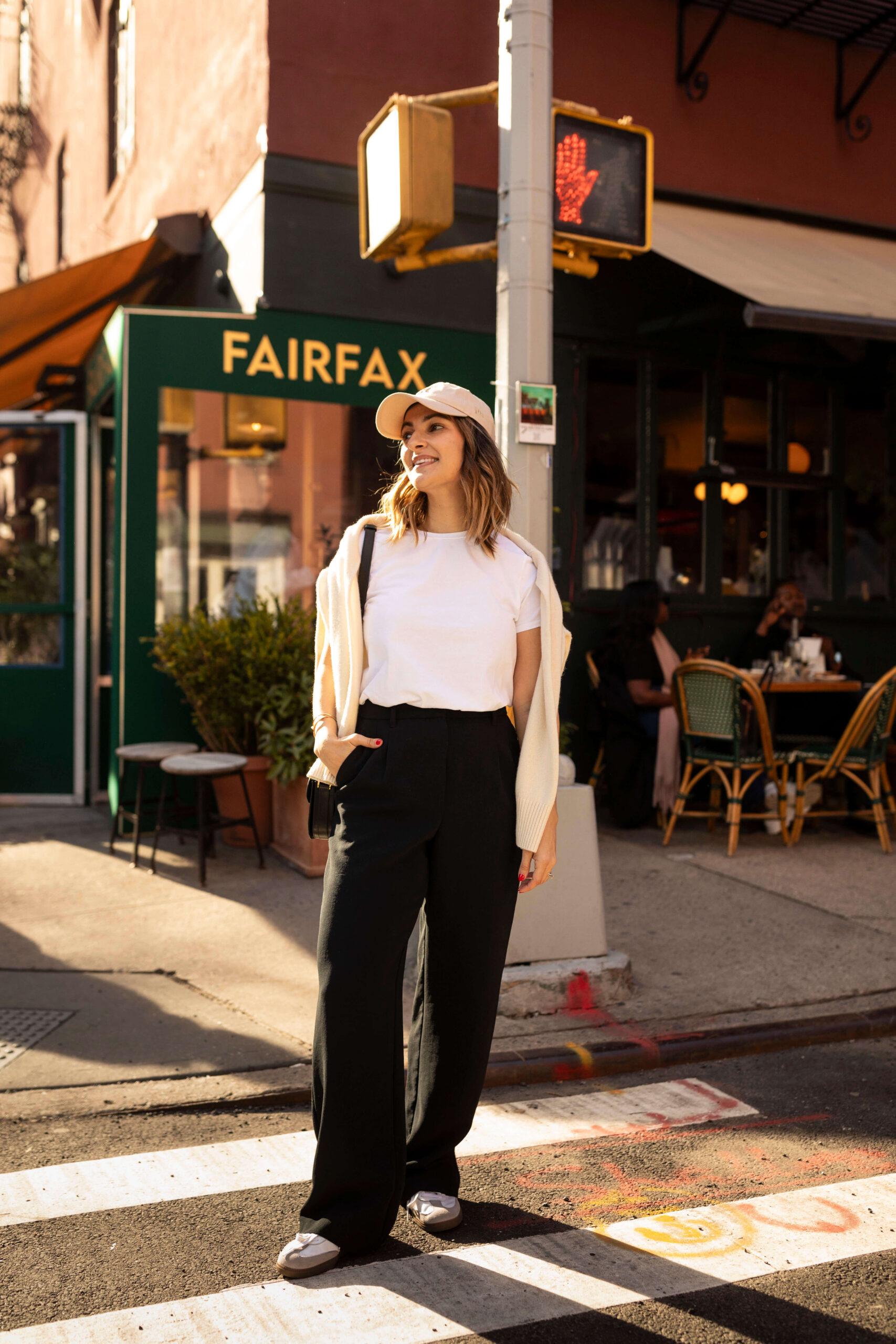 casual black trouser outfit